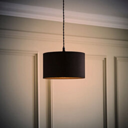 Valuelights Reni Black Fabric Drum Ceiling Lamp Shade (D)25Cm - thumbnail 2