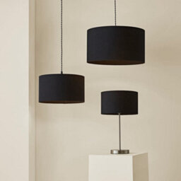 Valuelights Reni Black Fabric Drum Ceiling Lamp Shade (D)25Cm - thumbnail 6