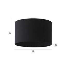 Valuelights Reni Black Fabric Drum Ceiling Lamp Shade (D)25Cm - thumbnail 8