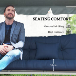 Outsunny Outdoor Seat Cushions Back Cushion With 2 Pillows, Seat Pads - thumbnail 6