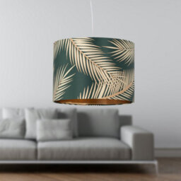 First Choice Lighting Set Of 2 Tropica - Dark Green With Gold 25Cm Pendant Or Lamp Shades - thumbnail 7