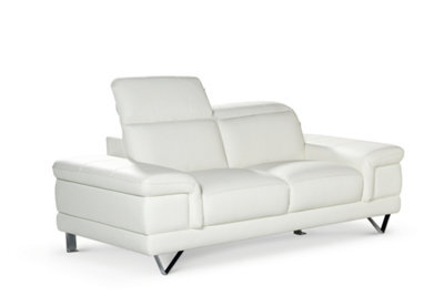Genuine Leather White 2 Seater Sofa Chicago - image 1