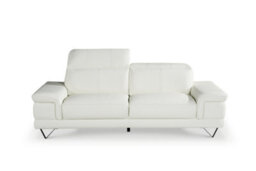 Genuine Leather White 2 Seater Sofa Chicago - thumbnail 3