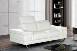 Genuine Leather White 2 Seater Sofa Chicago - thumbnail 2