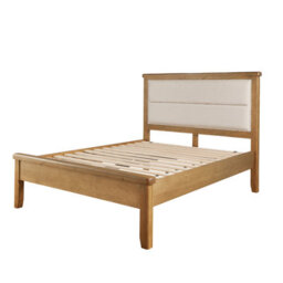 Home Source Holcombe Smoked Oak Solid Wood With Oak Veneer King Bed Frame - thumbnail 8