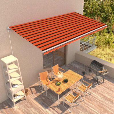 Berkfield Manual Retractable Awning 600X300 Cm Orange And Brown - image 1