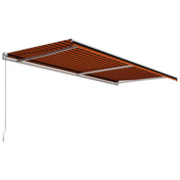 Berkfield Manual Retractable Awning 600X300 Cm Orange And Brown - thumbnail 3
