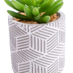 Candlelight Green 12Cm Succulent Artificial Plant In Grey Ceramic Pot - thumbnail 2
