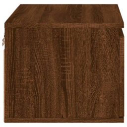 Berkfield Wall-Mounted Bedside Cabinet With Led Lights Brown Oak - thumbnail 8