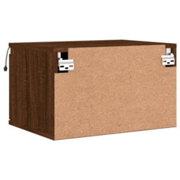 Berkfield Wall-Mounted Bedside Cabinet With Led Lights Brown Oak - thumbnail 9