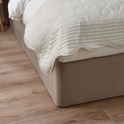 Harper Warm Stone Velvet Winged Ottoman Storage Bed Frame - 5Ft King Size - thumbnail 6