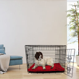 Actiaspet Red X-Large Dog Bed Cage Crate Pet Waterproof Hygienic Bedding Tough Hardwearing Cushion Mat - thumbnail 4