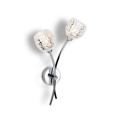 Luminosa Lighting Luminosa Maple 2 Light Indoor Wall Light Chrome, Moulded Clear Glass, G9 - image 1