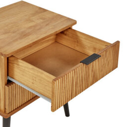 Wyld and Coco Bedside Table In Light Pine With 2 Drawers, Rustic Nordic Design, Wax-Polished Finish - thumbnail 8