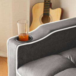 Abrihome 3-In-1 Expandable Recliner Armchair With Drink & Phone Holders, Single Sofa Bed, Sleeper Chair For Small Spaces - thumbnail 3