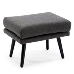 More4Homes Winslow Wing Back Occasional Bedroom Living Room Button Back Linen Fabric Accent Chair Armchair (Grey W Footstool) - thumbnail 4