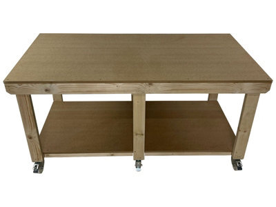 Arbor Garden Solutions Workbench Mdf Top, Large Heavy-Duty Table (H-90Cm, D-120Cm, L-210Cm) With Wheels - image 1
