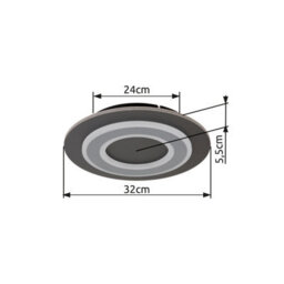 Luminosa Lighting Luminosa Jayden 32Cm Integrated Led Semi Flush Ceiling Light Anthracite Brushed Led 3000K - thumbnail 7