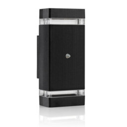 Auraglow Dusk Till Dawn Sensor Double Up & Down Wall Light - Thruxton - Silver - Warm White (3000K) - thumbnail 3