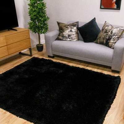 Ultimate Rug Mayfair Plain Black Rug-80Cm X 150Cm - image 1