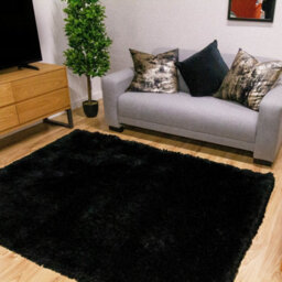 Ultimate Rug Mayfair Plain Black Rug-80Cm X 150Cm - thumbnail 1