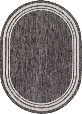 Livabliss Oval Eagean-Vintage Grey Cream Black Charcoal In- & Outdoor Rug 160 X 220 Cm Easy Care, Non Shedding - image 1