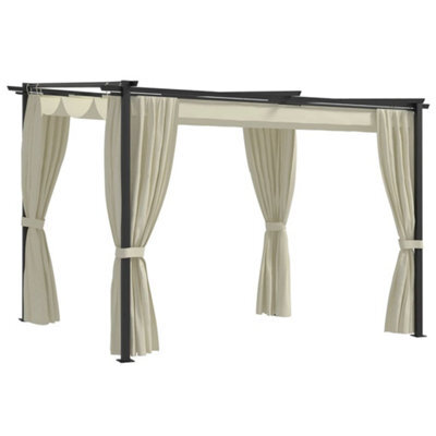 Berkfield Gazebo With Curtains 3X3 M Cream Steel - image 1