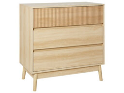 Wyld And Coco Novahome 3-Drawer Chest Light Brown Melamine With Pine Legs, W80 X D40 X H80Cm - thumbnail 3