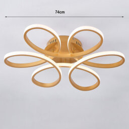 Living And Home Gold Modern 1 Light Curved Shape Acrylic Flush Mount Integrated Led Ceiling Light Fixture Dimmable 74Cm - thumbnail 9