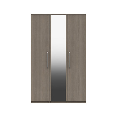 Rochester 3 Door Robe With Mirror - Grey Oak On Express Delivery And Ready Assembled - image 1