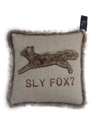 Intimates Print Soft Touch Fur Decorative Cushion, Safari Theme Home Decor, Zip Closure, Machine Washable - Cream