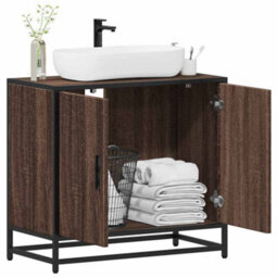 Berkfield Bathroom Sink Cabinet Brown Oak 65X33X60 Cm Engineered Wood