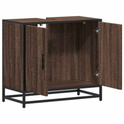 Berkfield Bathroom Sink Cabinet Brown Oak 65X33X60 Cm Engineered Wood - thumbnail 8