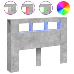Berkfield Led Headboard Concrete Grey 140X18.5X103.5 Cm Engineered Wood - thumbnail 2