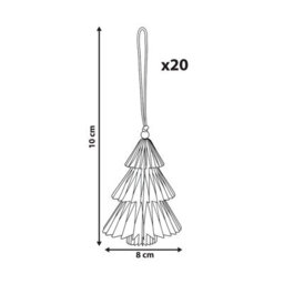 Beliani Set Of 20 Christmas Tree Ornaments Gudena Paper Multicolour - thumbnail 3