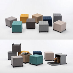 Hnnhome Pouffe Footstool Ottoman Storage Box,45Cm Cube Strong Wooden Frame Linen Seat Chair With Lids For Bedroom(Light Grey) - thumbnail 7