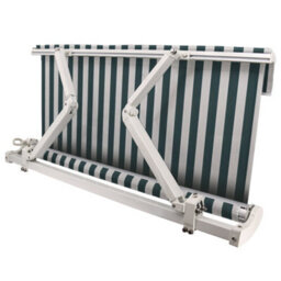 Sundaze 2 X 1.5M Manual Awning Retractable Garden Patio Canopy Sun Shade Shelter With Fittings And Crank Handle Green-White - thumbnail 7