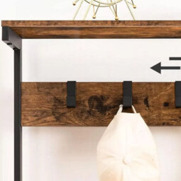 Modcraft Entryway Coat Rack Stand With Shoe Storage Shelves - Industrial Hallway Organiser - thumbnail 6
