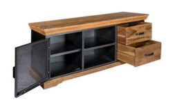 Buttercup Farm Metropolis Industrial Tv Media Unit - Metal/acacia Solid Wood - L45 X W140 X H60 Cm - thumbnail 3