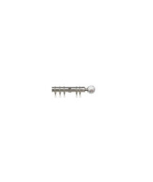 25-28mm  Crystal End Metal Curtain Pole Set - Satin Silver - thumbnail 1