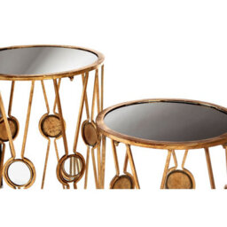 Orsina Elegant Set Of 2 Cross Design Rounded Tables, Versatile Side Tables By Couch For Indoor, Sleek Lounge Table - thumbnail 4