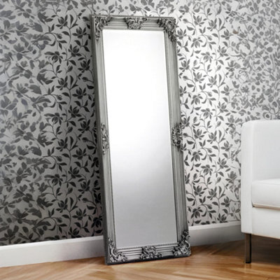 Julian Bowen Rococo Pewter Lean-To Mirror, Wood Frame, Rectangular, Full Length, Freestanding, 170 X 80 X 6Cm - image 1