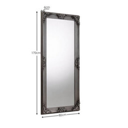 Julian Bowen Rococo Pewter Lean-To Mirror, Wood Frame, Rectangular, Full Length, Freestanding, 170 X 80 X 6Cm - thumbnail 3