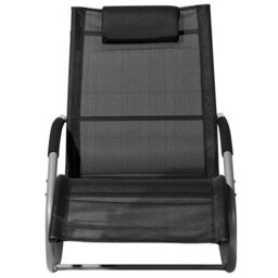 Beliani Rocking Sun Lounger Carano Metal Black - thumbnail 4