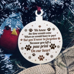 Red Ocean Memorial Gift For Pet Wooden Hanging Bauble Christmas Decor - thumbnail 1