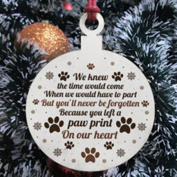 Red Ocean Memorial Gift For Pet Wooden Hanging Bauble Christmas Decor - thumbnail 3