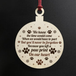 Red Ocean Memorial Gift For Pet Wooden Hanging Bauble Christmas Decor - thumbnail 2