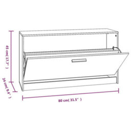 Berkfield Shoe Bench Brown Oak 80X24X45 Cm Engineered Wood - thumbnail 9