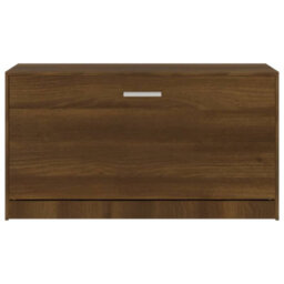 Berkfield Shoe Bench Brown Oak 80X24X45 Cm Engineered Wood - thumbnail 5