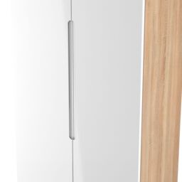 Messina Ready Assembled Modern White & Oak Tall Double Wardrobe (H)1970mm (W)770mm (D)530mm - thumbnail 2